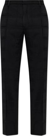 Etro Wollen Broek met Plooi aan de Voorkant - Heren - Slim Fit Broeken - Zwart - M - Wol - Broeken