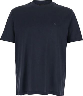 Emporio Armani Travel Logo Gommato - Heren - T-shirts - Blauw - XL - Tops