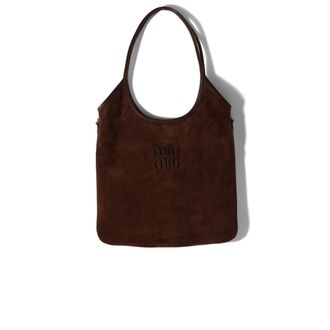 Miu Miu Ivy Suede Tote Bag, Woman, Dark Brown/burl Wood