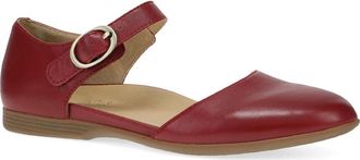 Dansko Liv Ankle Strap Flat in Red Nappa at Nordstrom, Size 11.5-12Us