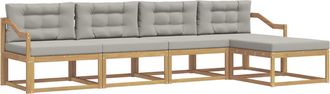 vidaXL Conjunto De Sof&aacute;s De Exterior 4 Uds. Blanco Y Gris Claro Vidaxl