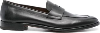 Fratelli Rossetti almond-toe leather loafers - men - Calf Leather/Calf Leather/Rubber/Calf Leather - 10 - Black