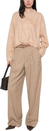 Soft Goat Truien & Vesten, Dames, Beige, M, Wol, Brushed Crewneck