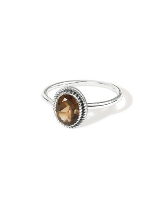 Tiramisu Silver 1.00 ct. tw. Smoky Quartz Solitaire Ring
