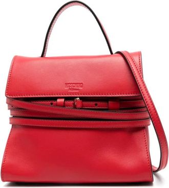 Moschino Rode Handtas Aw 24 Stijlvolle Damestassen - Dames - Handtassen - Rood - ONE Size - Polyester - Tassen