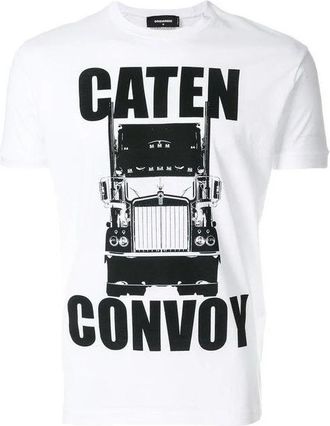Dsquared2 Wit T-shirt met Print - Heren - T-shirts - Wit - S - Katoen - Tops
