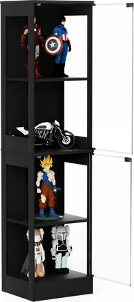 STILVORA Vitrina Con 2 Puertas De Cristal Y Led Con Sensor De Movimiento, En Abs, Acacia, 40&times;35&times;165 Cm
