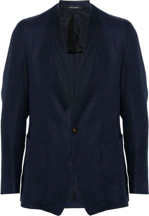 Tagliatore single-breasted linen blazer - men - Linen/Flax/Cupro - 50 - Blue