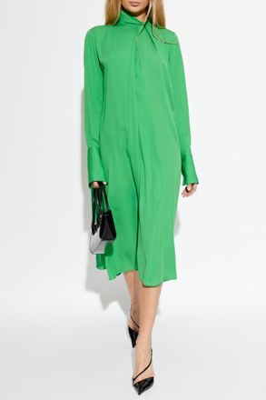 Tom Ford Silk Dress With Belt, Womens, Green