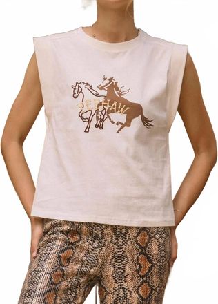 Skies Are Blue Clothing Yeehaw Tank In Beige