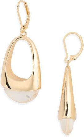 Leith Resin Teardrop Earrings in Clear- Gold at Nordstrom Rack