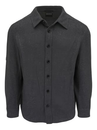 Ermenegildo Zegna Camicia a maniche lunghe con colletto - Grigio
