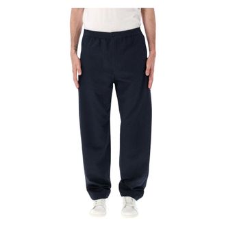 Emporio Armani Straight Trousers, male, Blue, Size: 2XL Icon Technical Seersucker Trousers