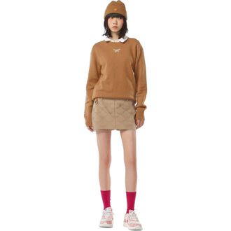 MCM Laurel Sweater in Wool and Recycled Cashmere in Cognac at Nordstrom, Size X-Large It