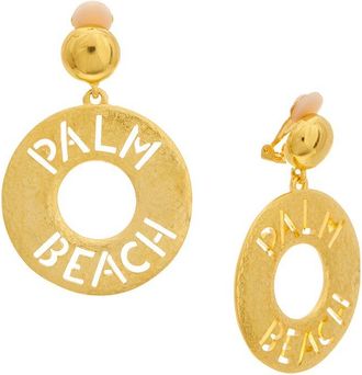 Kenneth Jay Lane 22K Plated Hoop Earrings