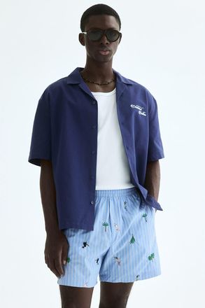 H&M Relaxed Fit Shorts in Light Blue/patterned at Nordstrom, Size X-Large