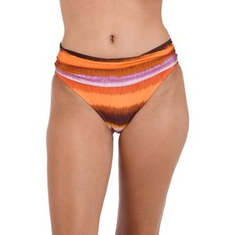 La Blanca Horizon Shirred Hipster Bikini Bottoms in Sunset at Nordstrom Rack, Size 16