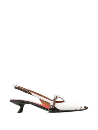Marni Decollete Calf Hair Lily White Brown