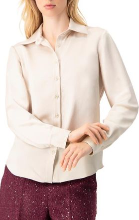 Ivonne Long Sleeve Button-Up Shirt in Ivory at Nordstrom, Size 10