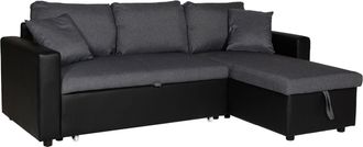 Happy Garden Happy Garden - Sof&aacute; Cama Clark 3 Plazas Color Gris Chin&eacute; Y Color Negro
