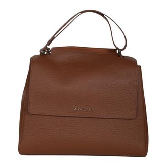 Orciani Handbags, female, Brown, Size: ONE SIZE Borsa a spalla media Sveva Soft in pelle con traco
