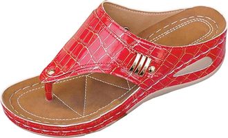 Generic Womens Wedge Slippers Casual Orthopedic Sandals Open Toe Stylish Comfortable Classic Lightweight Slip On Thong Slippers Summer Beach