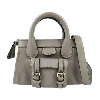 Chlo&eacute; Pre-owned Edith Day Satchel - Dames - Pre-owned - Grijs - Maat: ONE Size Leer
