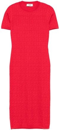 Fendi Red FF Cotton And Viscose Dress
