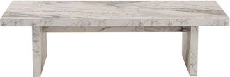 Asir Group LLC Elegante set di 2 tavolini da caff&egrave; in marmo Freesia, 100% melamina: tavolo grande 110 x 30 x 45 cm, tavolo piccolo 25 x 39 x 60 cm