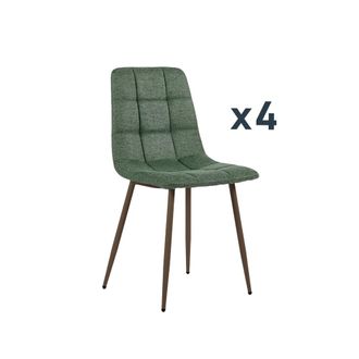 Klast Packs 4 sillas tela verde oscuro 43 cm x 88 cm cm