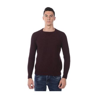 Daniele Alessandrini Round-neck Knitwear, male, Red, Size: XL Maglia Giro Toppa