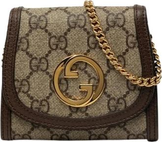 Gucci Pre-owned Blondie Wallet on Chain - Dames - Vintage Mini Tas - Beige - ONE Size - Leer - Vintage