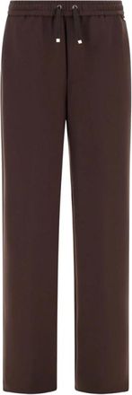 Herno Broek met trekkoord in de taille - Dames - Straight fit broeken - Bruin - 2XL - Broeken