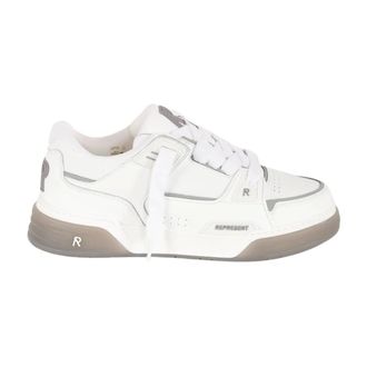 Represent Sneakers, male, White, Size: 12 US Leather Sneakers with Logo Details