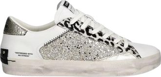 Crime London Schoenen, Dames, Grijs, 37 EU, Leer, Distressed Chrome Fang