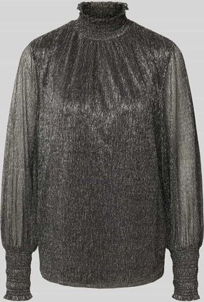 Mos Mosh Blusenshirt mit Stehkragen Modell Ximena in Dunkelgrau, Größe XL