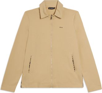 Freddy Felpa Zip con Collo a Camicia e Inserti Animalier