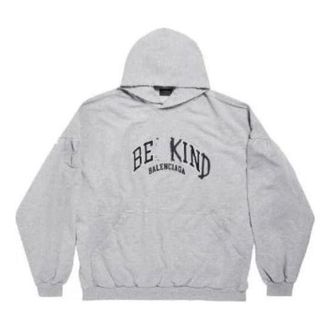 Balenciaga Be Kind Round Hoodie Oversized Grey 761458TPVD61167