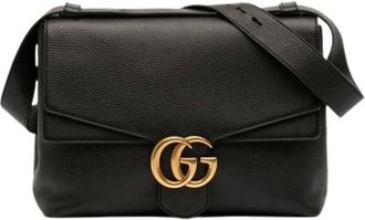 Gucci Pre-owned Cross Body Bags, female, Black, Size: ONE SIZE Pre-owned Flap Shoulder Bag
