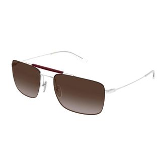 Gucci Rechthoekige Zonnebril - Heren - Accessoires - Grijs - Maat: 59 MM Nylon