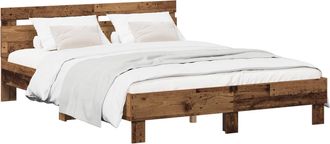 vidaXL Estructura De Cama Madera Envejecida 120 X 190 Cm Vidaxl
