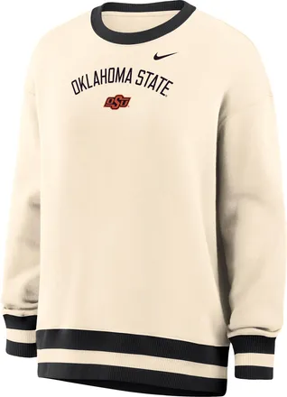 Nike Womens Phoenix (Oklahoma State) Oversized Crew-Neck Sweatshirt in Brown | IV9370-120