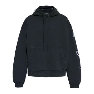 Balenciaga Hoodies, male, Black, Size: XS Cursive Oversized Hoodie