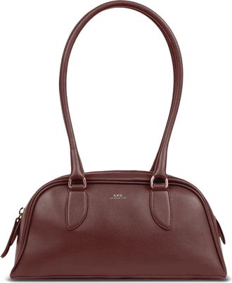 A.P.C. Sac Paloma Small Structured Burgundy Leather Handbag
