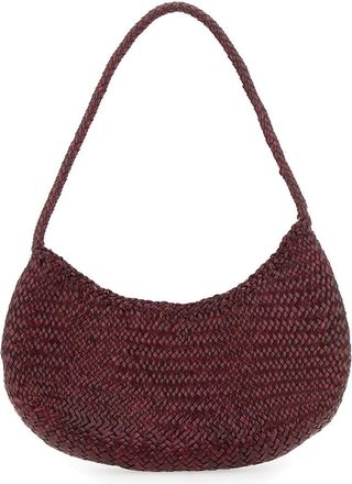 Dragon Diffusion Bordeaux Crossbody Bag With Concealed Magnetic Closure And Interwoven Design In Leather Woman