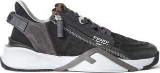 Fendi Schoenen, Heren, Grijs, 40 EU, Leer, Sneakers met elastische band en diagonale F
