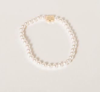 Miu Miu Metal necklace with synthetic pearls