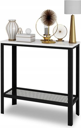 OEM Consola Atornillada Con Estante De Malla, Estilo Loft, Para Pasillo, Color Negro Y Blanco Brillante
