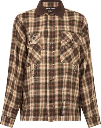 Palm Angels Checked Shirt - Heren - Casual Overhemden - Veelkleurig - L - Katoen - Overhemden