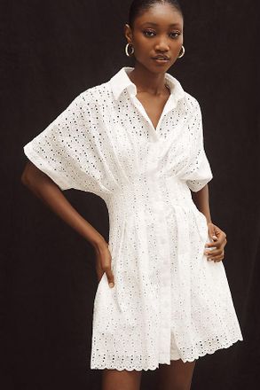 Exquise Tobie Eyelet Mini Shirtdress by Exquise